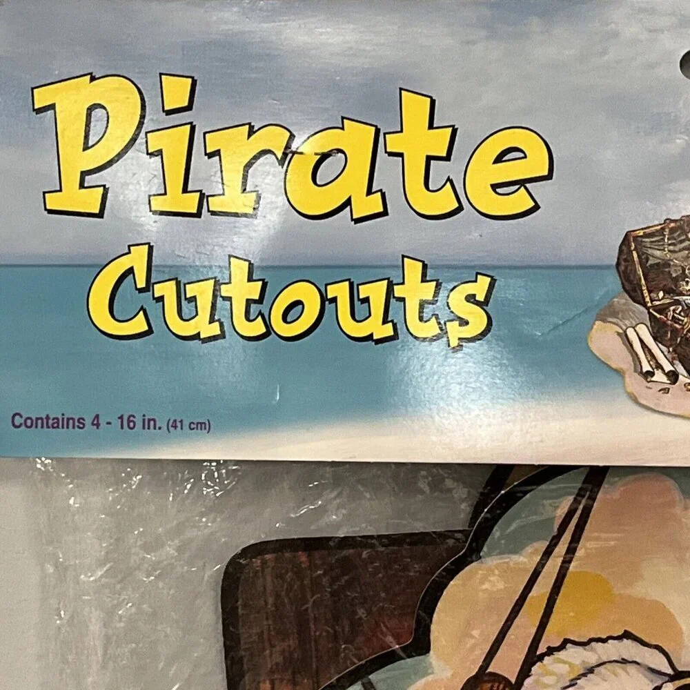Vintage Pirate Adventures Diecut Cutouts 1996 Beistle 4 Pack Decorations‎ New